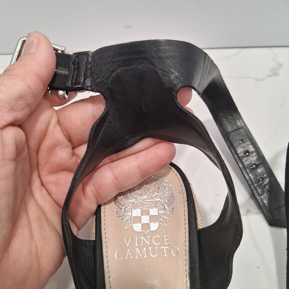 Vince Camuto Kamperla Women Espadrille Open Toe Ankle Buckle Black Size-8M - Picture 6 of 10